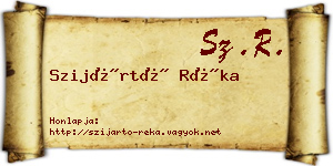 Szijártó Réka névjegykártya