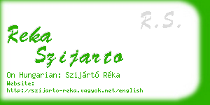 reka szijarto business card