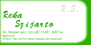 reka szijarto business card